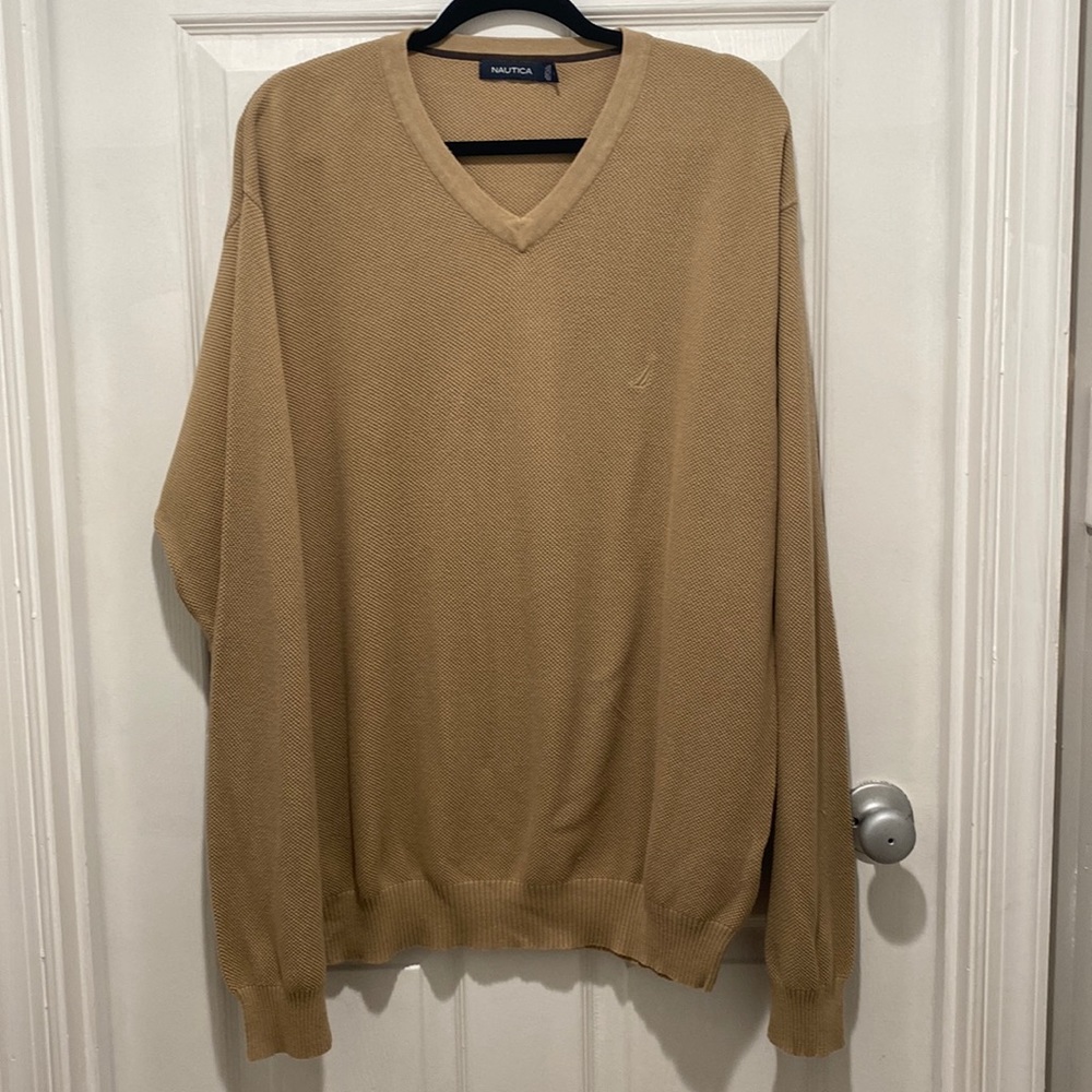 Nautical Tan Sweater - XL - EUC